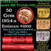Image 1 : BU Shotgun Lincoln 1c roll, 1954-s 50 pcs Steel-Strong Wrapper 50c