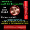 Image 1 : BU Shotgun Lincoln 1c roll, 1993-d 50 pcs Steel-Strong Wrapper 50c