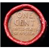 Image 3 : Mixed small cents 1c orig shotgun roll, 1918-p Lincoln Cent, Wheat Cent other end, Coca Cola Wrapper