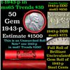 Image 1 : BU Shotgun Lincoln 1c roll, 1943-p 50 pcs Steel-Strong Wrapper 50c