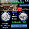 Image 1 : Buffalo Nickel Shotgun Roll in Old Bank Style ' Abbott Coin Counter' Wrapper 1937 & p Mint Ends