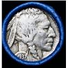Image 2 : Buffalo Nickel Shotgun Roll in Old Bank Style ' Abbott Coin Counter' Wrapper 1937 & p Mint Ends