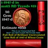 Image 1 : BU Shotgun Lincoln 1c roll, 1947-d 50 pcs Steel-Strong Wrapper 50c