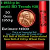 Image 1 : BU Shotgun Lincoln 1c roll, 1953-p 50 pcs Steel-Strong Wrapper 50c