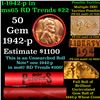Image 1 : Rare BU Shotgun Lincoln 1c roll, 1942-p 50 pcs Steel-Strong Wrapper 50c