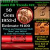 Image 1 : BU Shotgun Lincoln 1c roll, 1953-d 50 pcs Steel-Strong Wrapper 50c