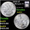 Image 1 : 1921-d Morgan Dollar $1 Graded ms64+ By SEGS