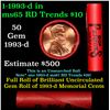 Image 1 : BU Shotgun Lincoln 1c roll, 1993-d 50 pcs Steel-Strong Wrapper 50c