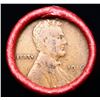 Image 2 : Mixed small cents 1c orig shotgun roll, 1916 Lincoln Cent, Wheat Cent other end, Coca Cola Wrapper