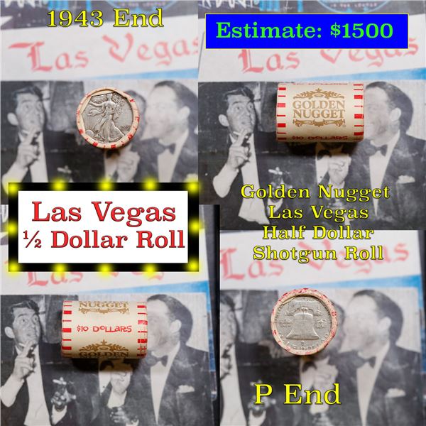 ***Auction Highlight*** Old Casino 50c Roll $10 Halves Las Vegas Casino Golden Nugget 1943 walker & 