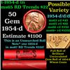 Image 1 : BU Shotgun Lincoln 1c roll, 1954-p 50 pcs Steel-Strong Wrapper 50c