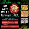 Image 1 : Rare BU Shotgun Lincoln 1c roll, 1945-s 50 pcs Steel-Strong Wrapper 50c