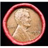 Image 2 : Mixed small cents 1c orig shotgun roll, 1935-p Lincoln Cent, Wheat Cent other end, Coca Cola Wrapper