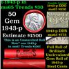 Image 1 : Rare BU Shotgun Lincoln 1c roll, 1943-p 50 pcs Steel-Strong Wrapper 50c