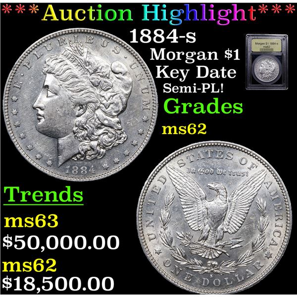 ***Auction Highlight*** 1884-s Morgan Dollar $1 Graded Select Unc BY USCG (fc)