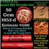 Image 1 : BU Shotgun Lincoln 1c roll, 1953-d 50 pcs Steel-Strong Wrapper 50c