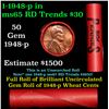 Image 1 : Rare BU Shotgun Lincoln 1c roll, 1948-p 50 pcs Steel-Strong Wrapper 50c