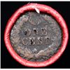 Image 3 : Mixed small cents 1c orig shotgun roll, 1896 Indian Cent, Indian other end, Coca Cola Wrapper