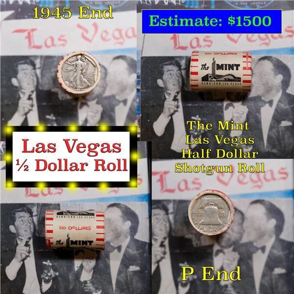 ***Auction Highlight*** Old Casino 50c Roll $10 Halves Las Vegas Casino The Mint 1945 walker & p fra