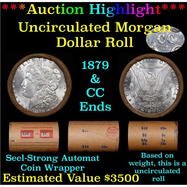 ***Auction Highlight*** 1879 & CC Uncirculated Morgan Dollar Shotgun Roll (fc)