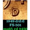 Image 5 : Ultra Rare BU Shotgun Lincoln 1c roll, 1949-d 50 pcs Steel-Strong Wrapper 50c