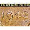 Image 5 : Rare BU Shotgun Lincoln 1c roll, 1942-p 50 pcs Steel-Strong Wrapper 50c