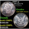 Image 1 : 1887-p Morgan Dollar $1 Grades Unc Details DMPL