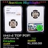 Image 1 : ***Auction Highlight*** NGC 1943-d Jefferson Nickel TOP POP! 5c Graded ms68 By NGC (fc)