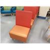 Image 2 : Qty 4 Steelcase Orange Padded Chairs 24"x21"x39"H