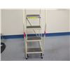 Image 2 : Gillis 4-Step Rolling Ladder w/ Handrails 16"x24"x41"H (stairs) 73"H (top)