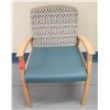 Image 1 : Steelcase Armchair w/ Blue & Geometric Padded Seat & Back 23"x20"x19" (seat ht)