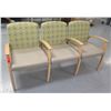 Image 1 : Wooden 3-Seater Guest Chair w/ Padded Seats & Backs 67"x20"x33"H