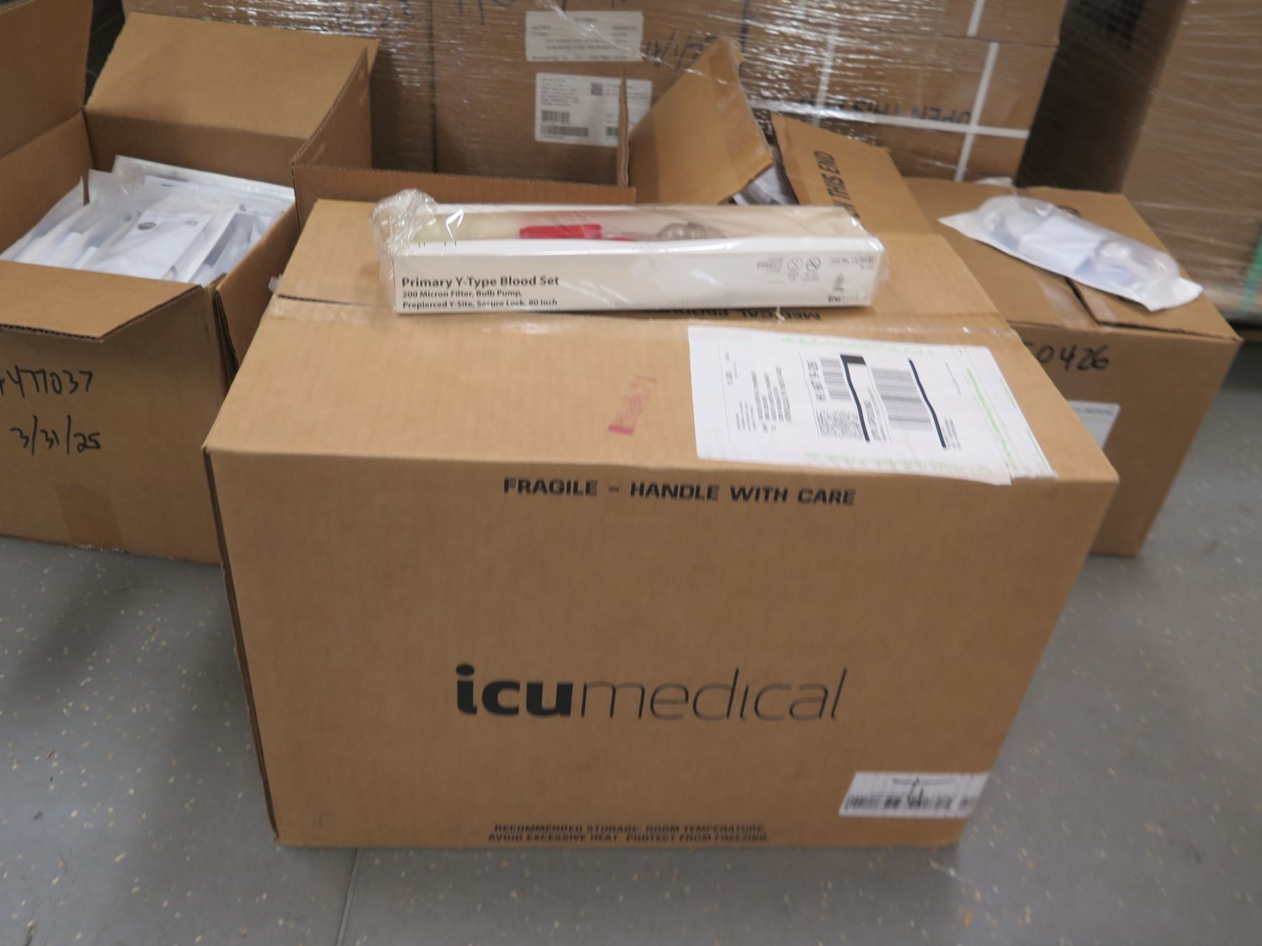 Multiple Boxes ICU Medical Primary Y-Type Blood Sets, B Braun Extension ...