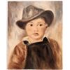 Image 1 : Morrow Original Oil Painting of Young Boy in Overalls  [168669]