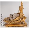 Image 2 : Boxwood Root & Stone Sculpture: Chinese River Goddess  [149051]