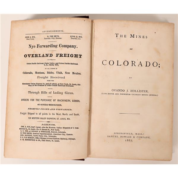 Hollister's Mines of Colorado with Map, 1867  [169393]