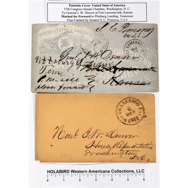 James W. Denver  addressed covers (3)  w/Pomeroy Autograph  [155408]