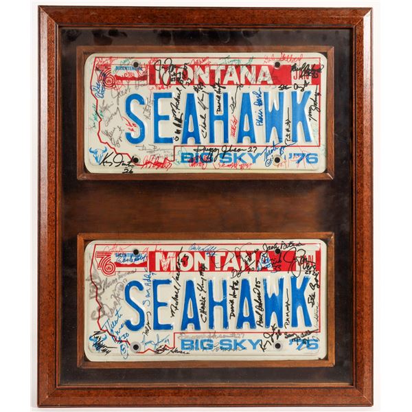 Seahawks Autographed Framed License Plates  [168683]