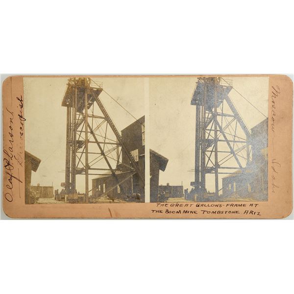 Stereoview-Tombstone Boom Mine Gallows Frame by Olaf Larson  [168265]