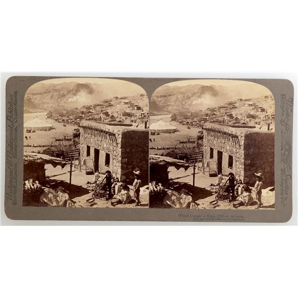 Stereoview-Where Copper is King Clifton, AZ by Woodward & Woodward c.1903  [168252]