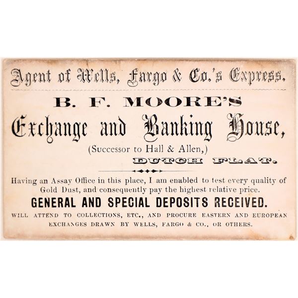 B.F. Moore's Exchange and Banking House - Trade Card  [169265]