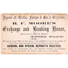 Image 1 : B.F. Moore's Exchange and Banking House - Trade Card  [169265]