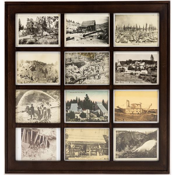 Grass Valley Mining Vintage Framed Postcards (4)  [148622]