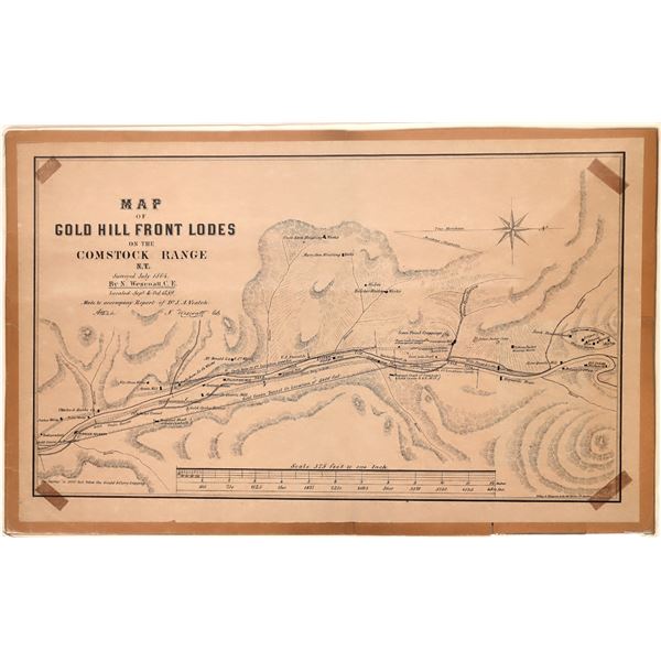 Gold Hill Front Lodes 1864 Map  [167524]