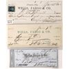 Image 1 : Wells Fargo, Virginia City, Nevada Territory Mining Checks (3)  [163893]