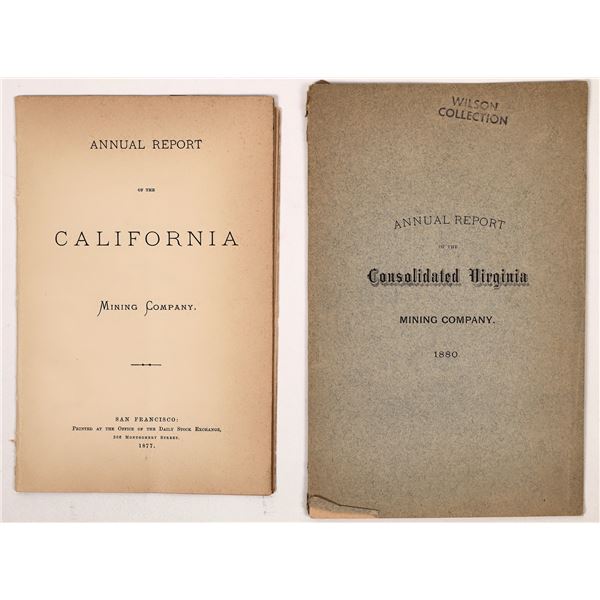 Comstock  Bonanza Mines  Annual Reports: California & Consolidated Virginia  [164351]