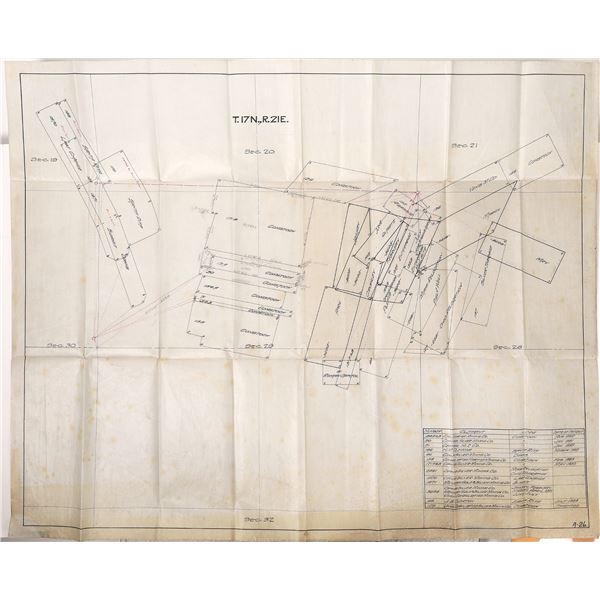 Virginia City, NV Mining Claims RARE Map  [164472]