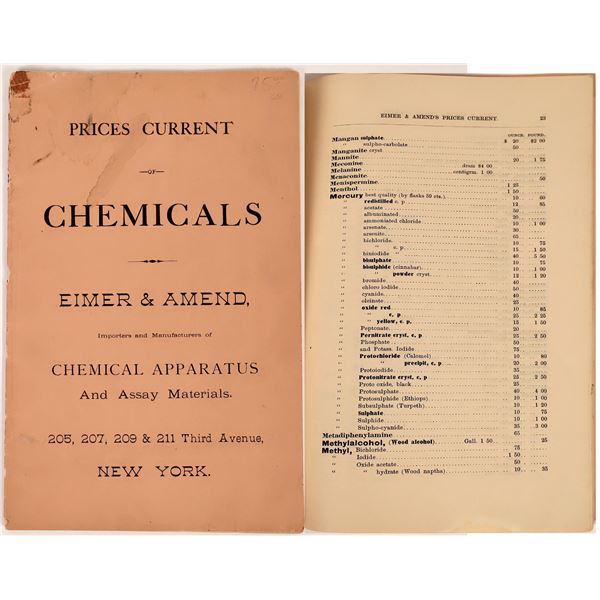 Eimer & Amend Chemicals, Chemical Apparatus, & Assay Materials Catalog  [126731]