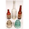 Image 1 : California Bottles, 3, and 2 Electrical Insulators  [168834]