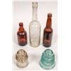 Image 2 : California Bottles, 3, and 2 Electrical Insulators  [168834]